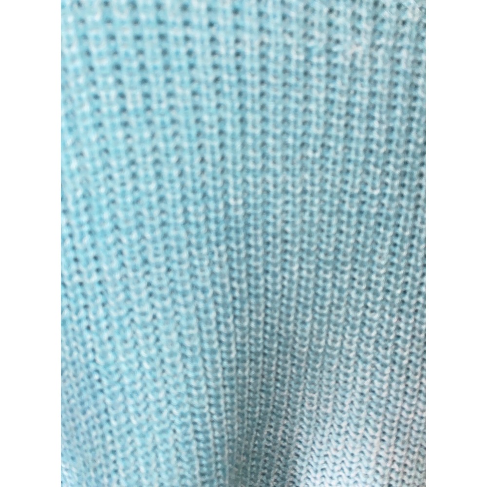 Lane Bryant Turtleneck Sweater Womens 26/28 Blue Chunky Knit Cuffed Sleeve Cozy - Picture 9 of 9